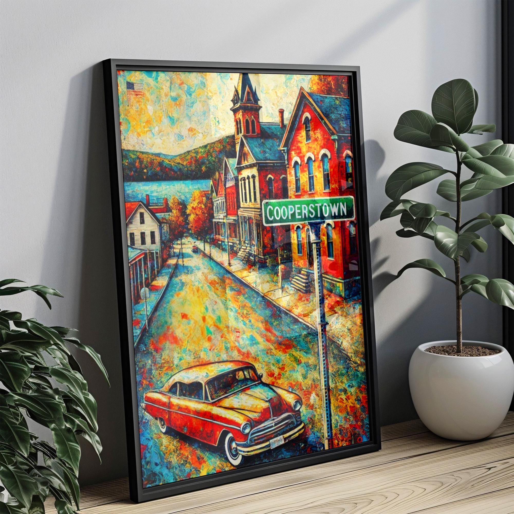 Cooperstown Vintage Print - Cooperstown, New York, USA