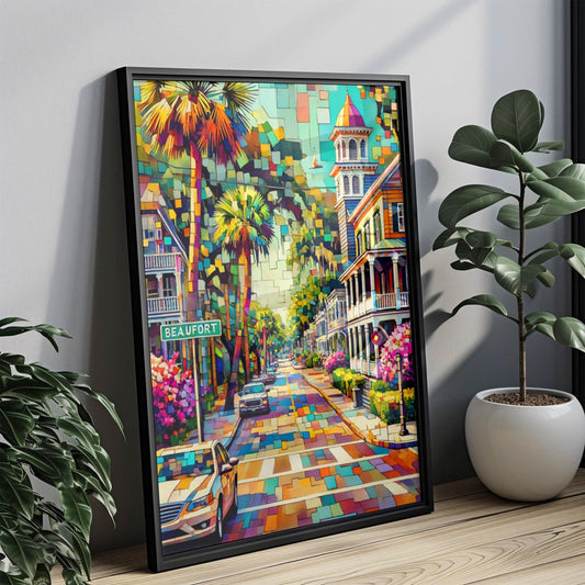 North Carolina Beaufort Wall Art - Coastal Travel Print, USA Home Decor, North Carolina Gift & Beach Housewarming Poster