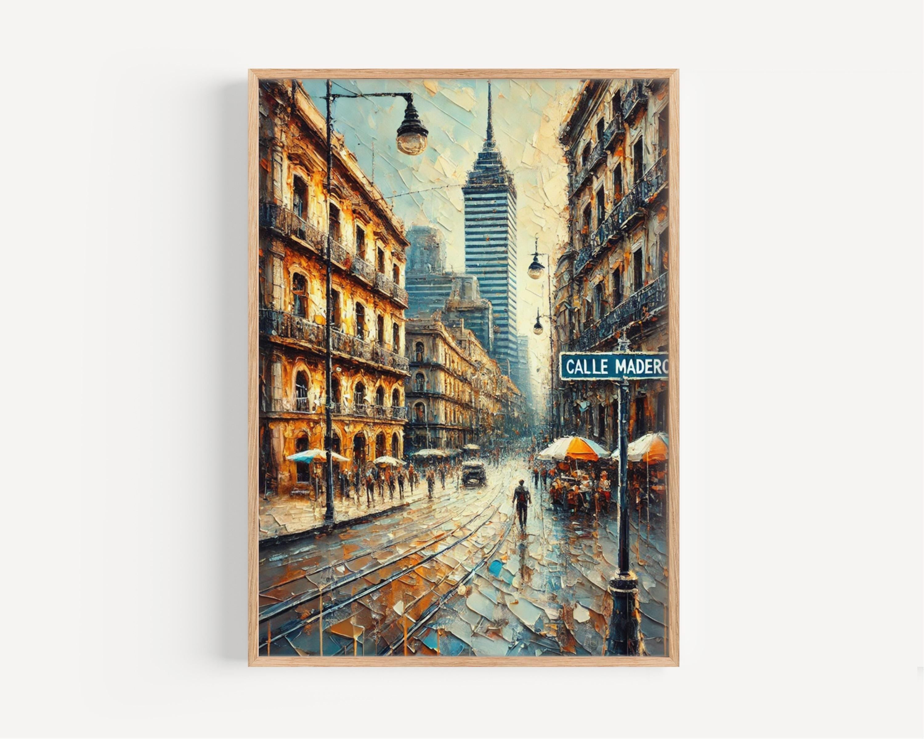 Wall Art Calle Madero Print Mexico City Travel Poster Vintage Mexico Gift & Housewarming Decor