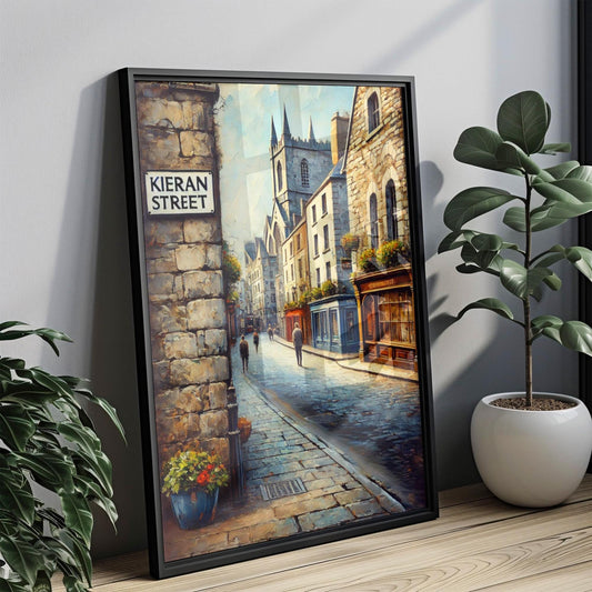Ireland Kilkenny Kieran Street Wall Art Print, Travel Poster, City Map, Irish Housewarming Gift, Kilkenny Decor, Unique Ireland Artwork