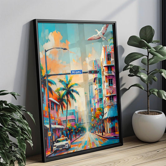 Florida Miami Wall Art Print, Travel Poster & USA Souvenir, Housewarming Gift, Coastal Decor, Florida Travel Artwork