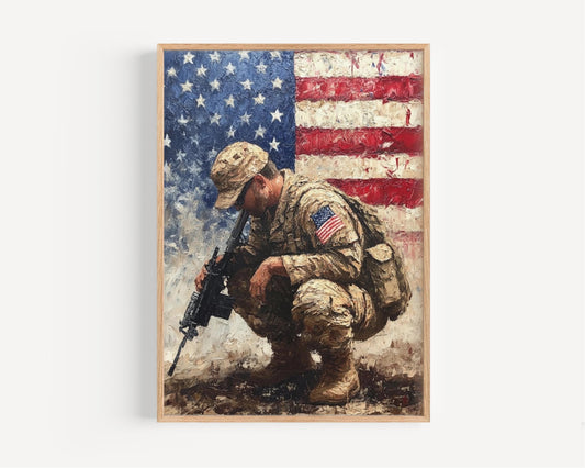 Troop Art Abstract USA Wall Art Patriotic American Independence Poster United States Home Decor