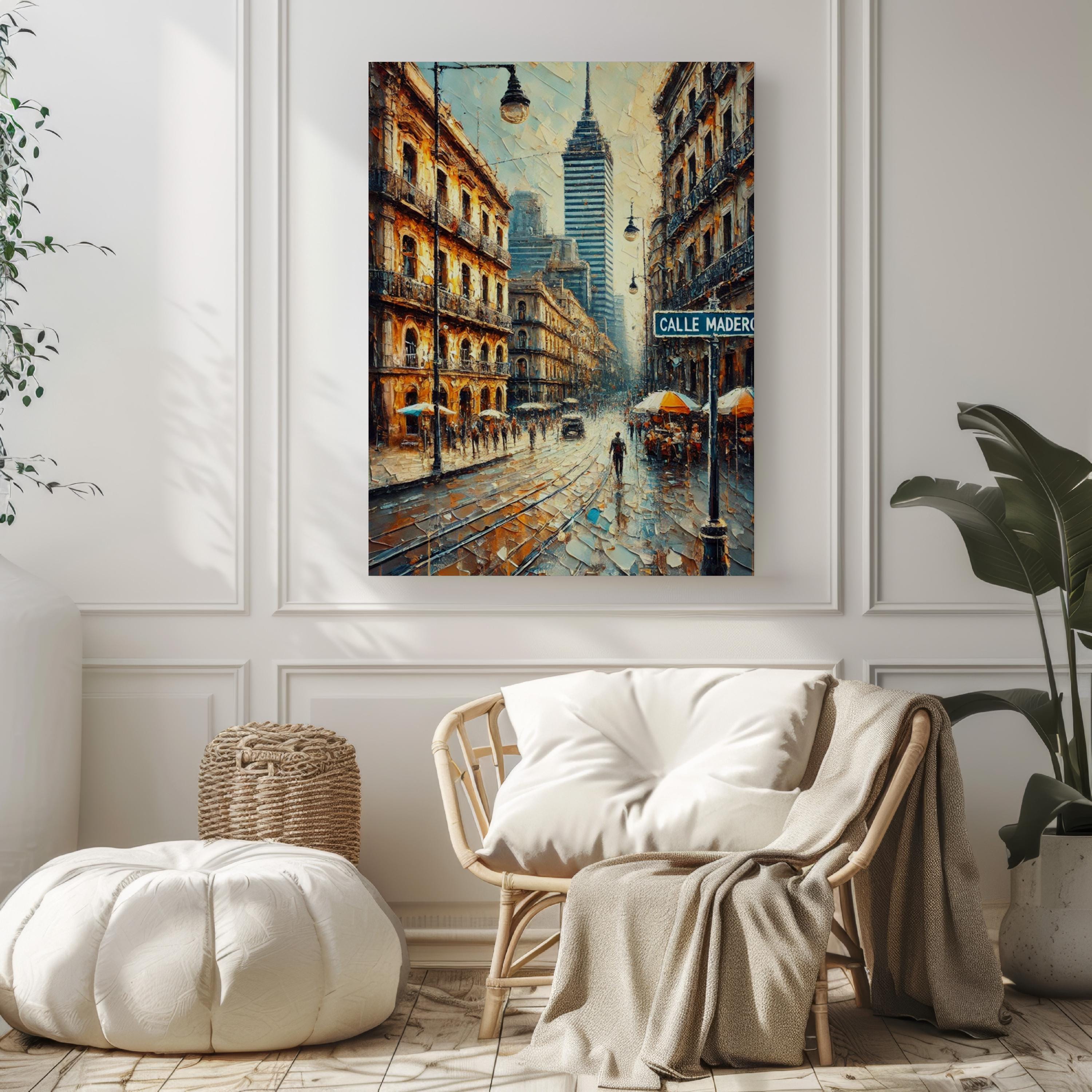 Wall Art Calle Madero Print Mexico City Travel Poster Vintage Mexico Gift & Housewarming Decor
