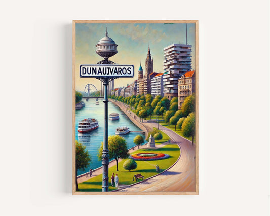Dunaujvaros Art Print - Hungary City Wall Art, Travel Poster, Dunaujvaros Home Decor, Housewarming Gift, Hungarian Travel Artwork