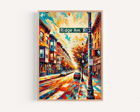 Ridge Ave Print - Philadelphia Wall Art, Philly Gift, Travel Poster & Pennsylvania Housewarming Artwork