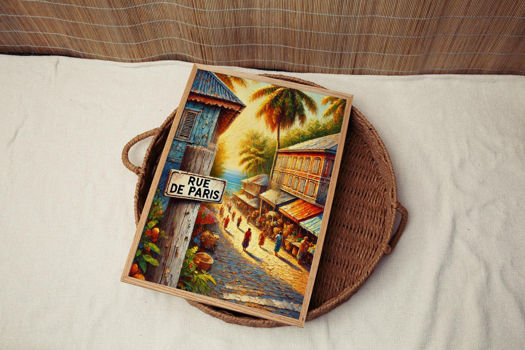 Rue de Paris Wall Art, Port Vila Print, Vanuatu Art, Travel Souvenir, Tropical Street Scene, French-Inspired Decor, Fine Art Print, Gift