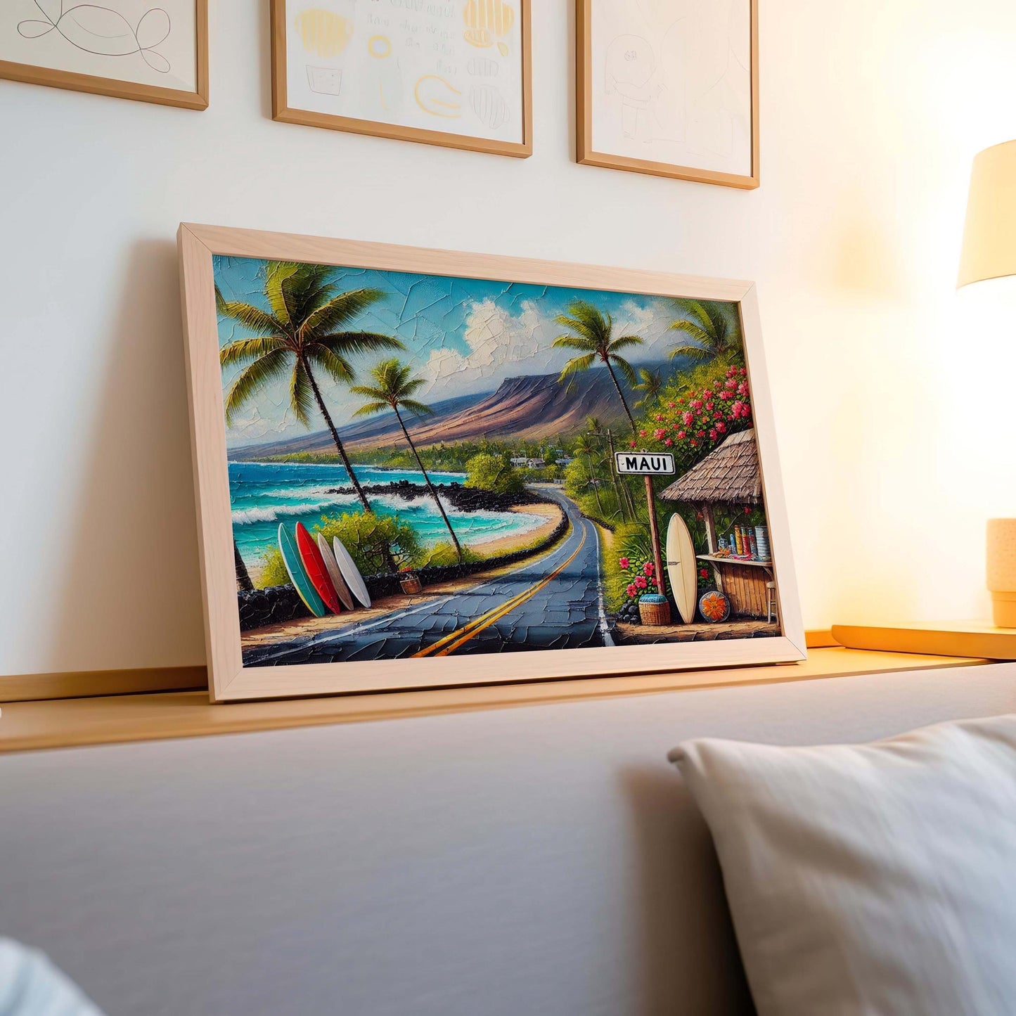 Maui Beach Art Print: Tropical Surf Poster