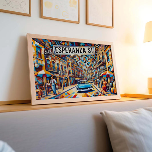 Austin Art Esperanza Street Wall Art, Texas Travel Print, Austin TX Poster, Housewarming Gift, Modern Texas Artwork, Stylish Home Decor