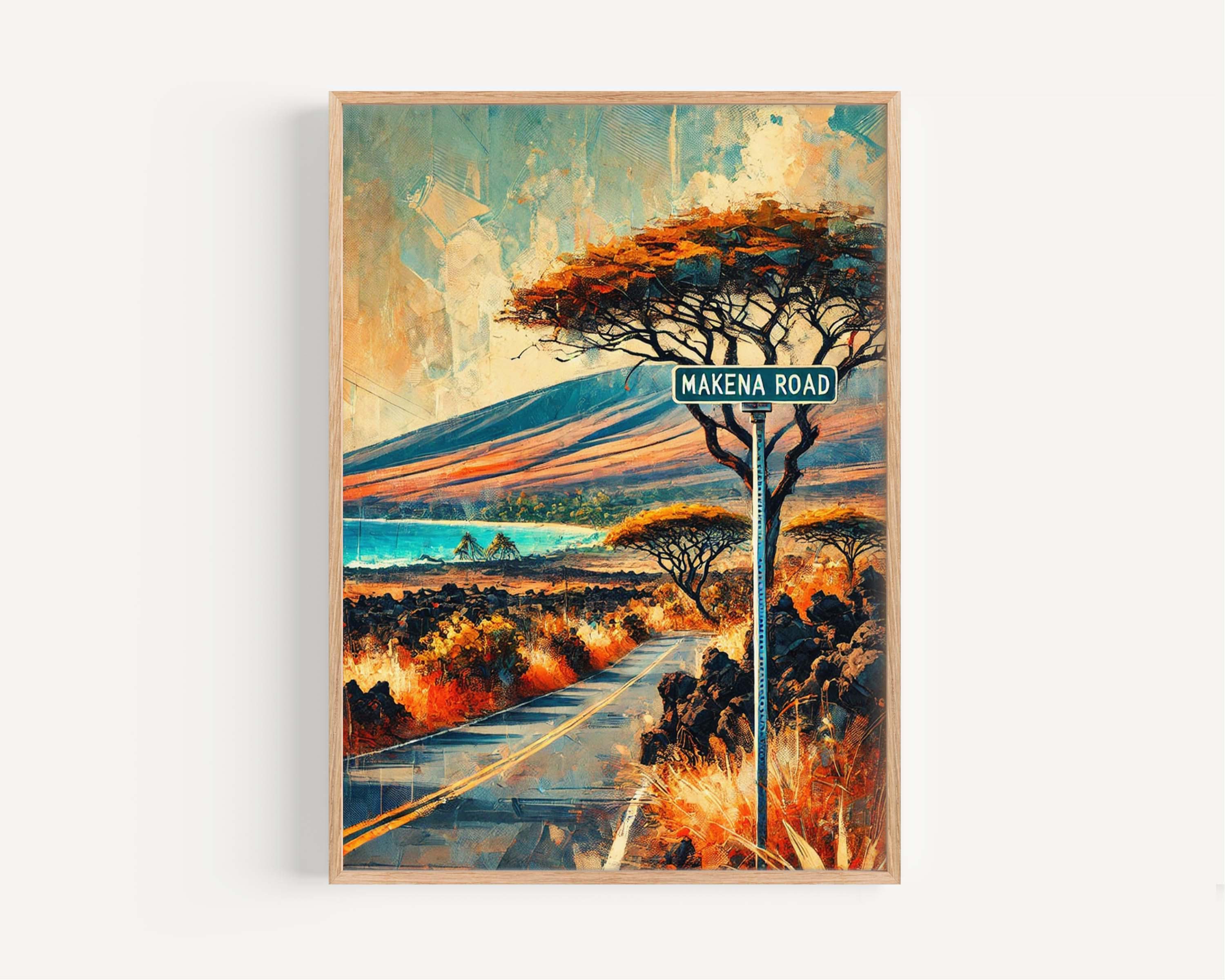 Makena Road Print Maui Wall Art, Hawaii Travel Poster, Makena Gift, Housewarming Decor, Tropical Beach Artwork, Coastal Home Accent