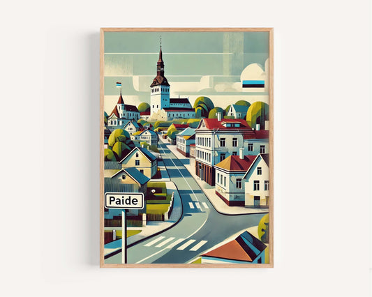 Paide Art Wall Print - Estonia City Travel Poster, European Artwork, Housewarming Gift, Paide Wall Decor, Travel Print, Estonia Art Gift