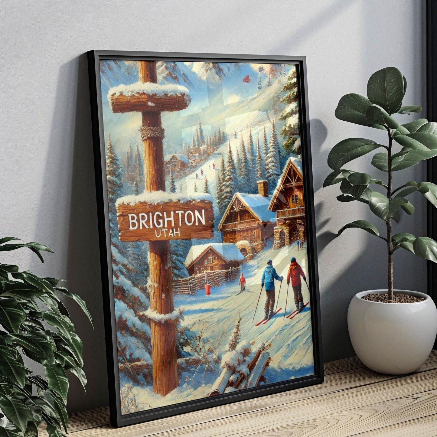 Brighton Utah Art Print: Wasatch Mountains Ski Town Poster