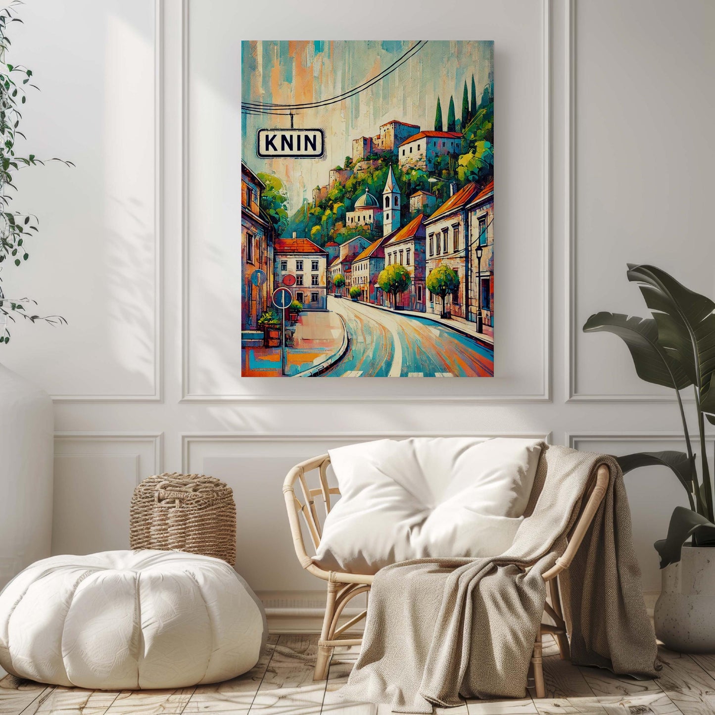 Knin Art Wall Print - Croatian City Travel Poster, European Home Decor, Housewarming Gift, Knin Wall Art, Croatia Artwork, Travel Print
