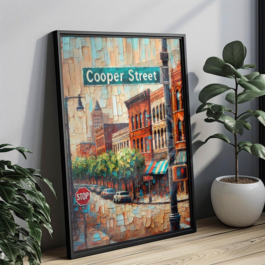 Cooper Street Wall Art Memphis Print Tennessee Art | City Travel Souvenir Poster | Personalized Gift for Memphis Lovers