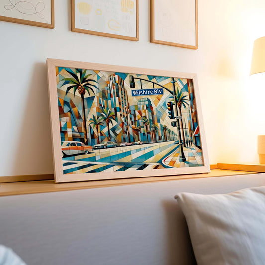 Wilshire Blvd Print - Los Angeles Wall Art, California Travel Poster, Cali Gift, Wilshire Boulevard Decor, Housewarming & Home Office Art