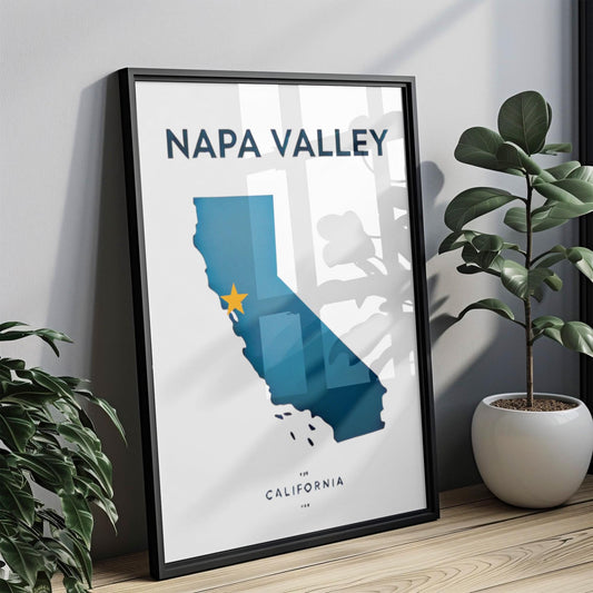 California Napa Valley Wall Art Print - Travel & Home Decor, Housewarming or College Gift, Rustic California Artwork