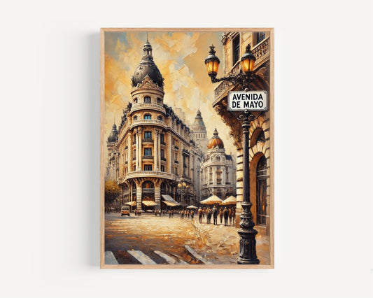 Avenida de Mayo Wall Art, Buenos Aires Print, Argentina Travel Poster, Cityscape Decor, European Architecture, Gift for Travelers