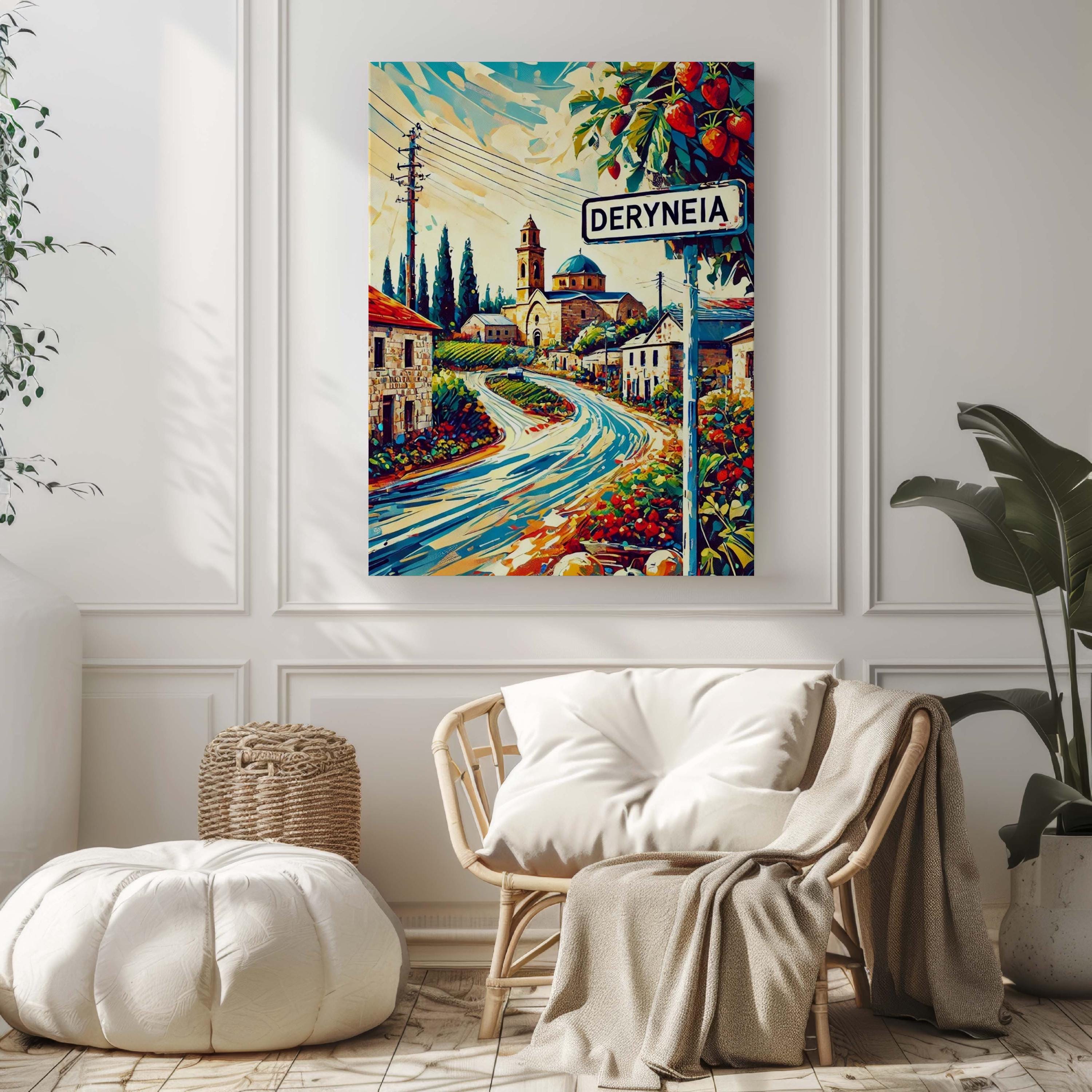 Deryneia City Map Print - Deryneia, Cyprus