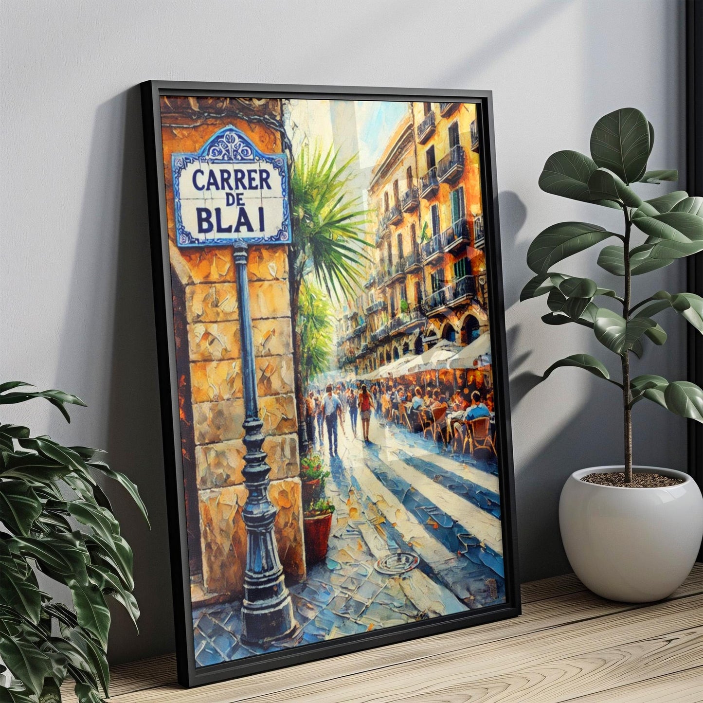 Barcelona Street Scene Print: Carrer de Blai, Spain Travel Poster