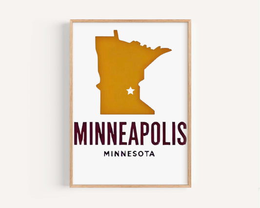 Minneapolis Wall Art, Minneapolis Print, Minnesota Art, Minnesota Gift, Travel Print, Home Decor, Housewarming Gift, College Wall Art, MN