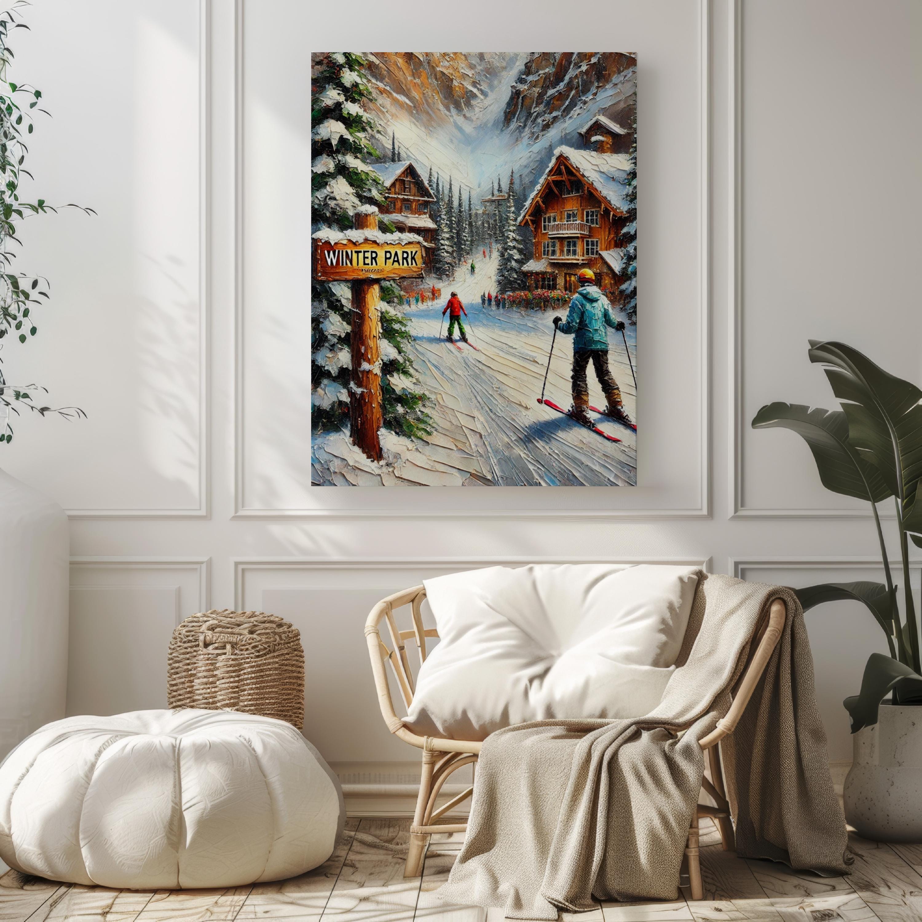 Winter Park Ski Print: Colorado Mountain Landscape Travel Poster