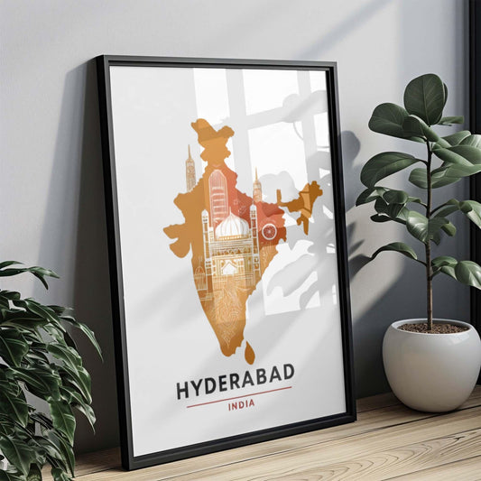 Hyderabad Print: Indian Wall Art Travel Decor, Housewarming & College Gift, Hyderabad India Home Poster