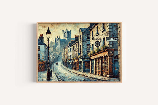 Kilkenny Art Print - Ireland City Travel Poster, Kilkenny Wall Art, Europe Decor, Housewarming Gift, Irish Travel Map Illustration