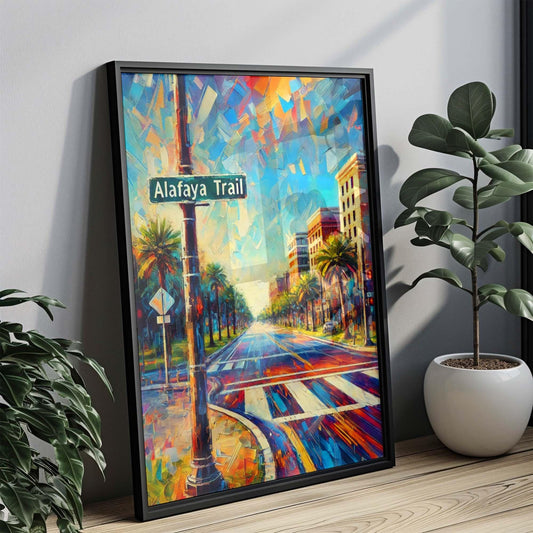 Alafaya Trail Print - Orlando Florida Artwork, Travel Poster Wall Art, Housewarming & Florida Gift Decor