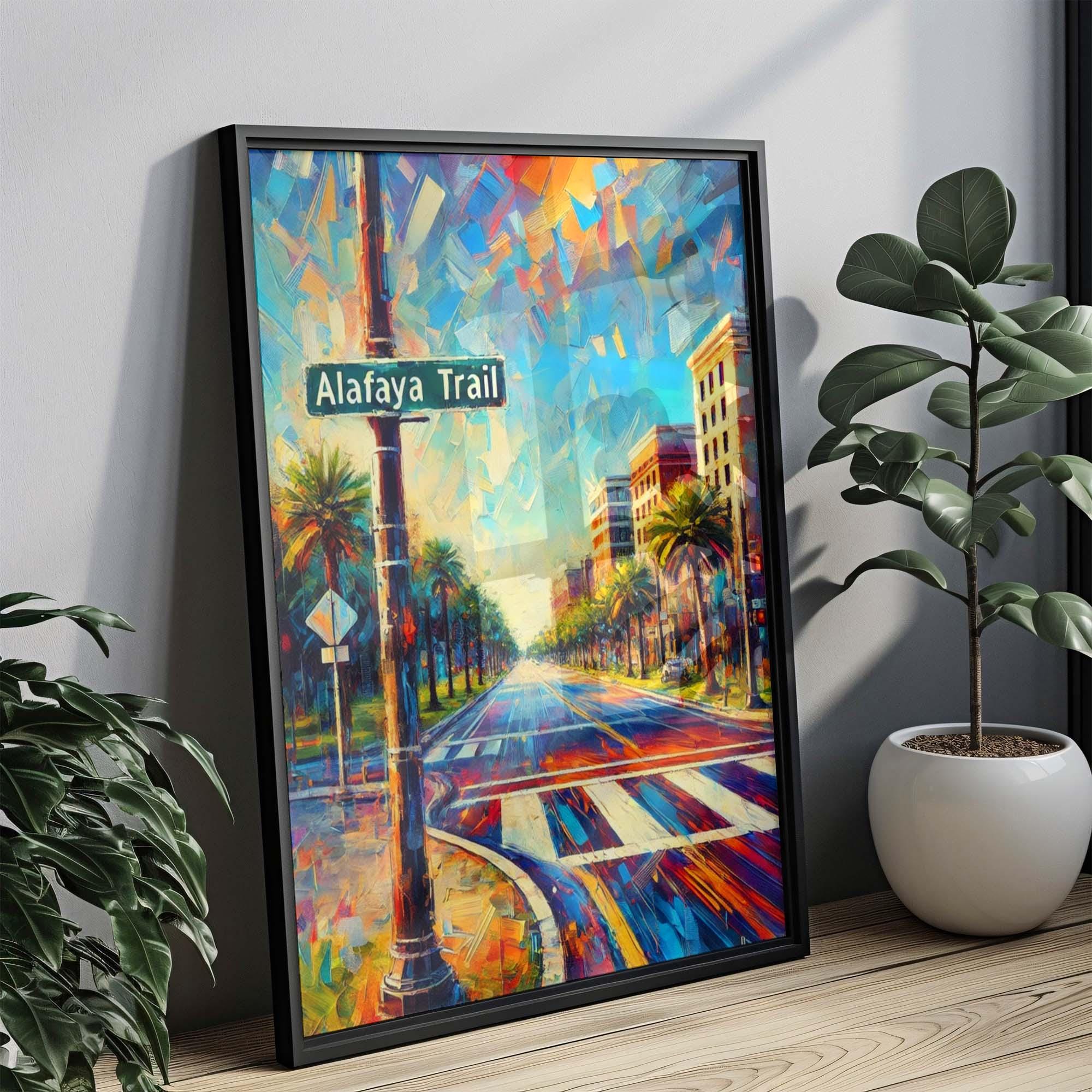Alafaya Trail Print - Orlando Florida Artwork, Travel Poster Wall Art, Housewarming & Florida Gift Decor
