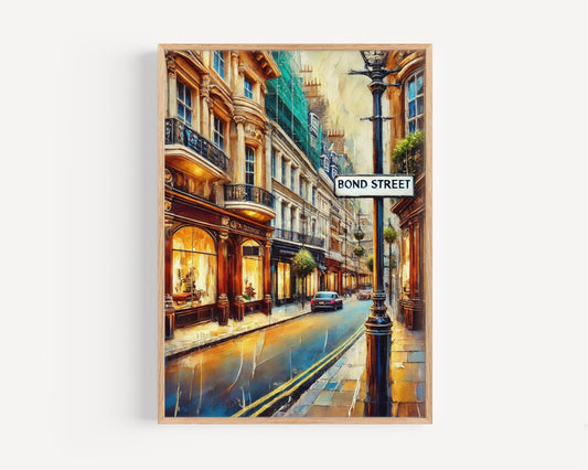 London Bond St Wall Art Print - Travel Poster, European Gift, Housewarming Decor, London Cityscape, Modern Travel Artwork
