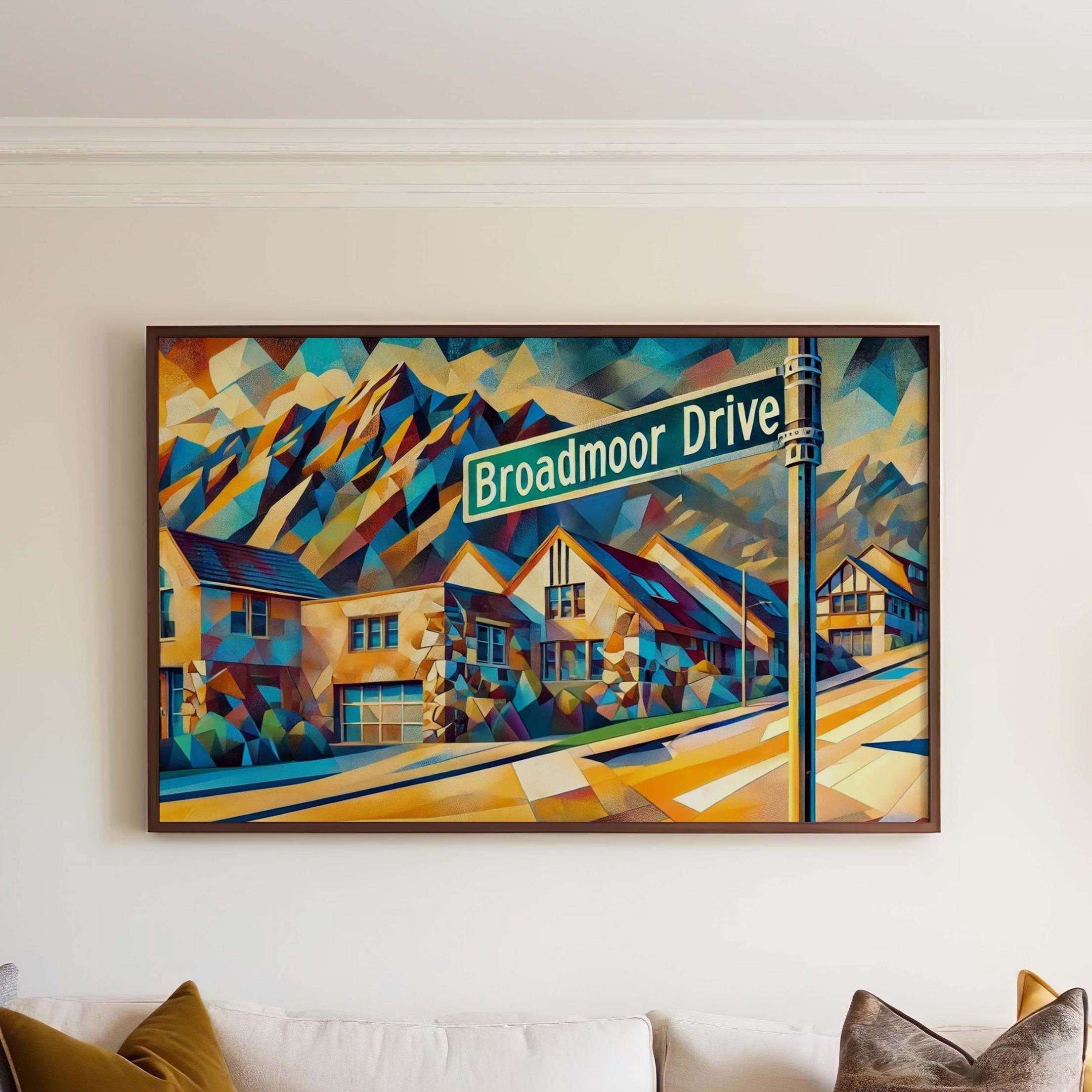 Wall Art Broadmoor Drive Print Colorado Springs Travel Poster Home Decor Housewarming Gift CO Art