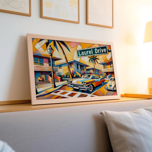 Laurel Drive Wall Art - Orlando Florida Travel Print, Florida Gift, Souvenir, Housewarming Decor Poster