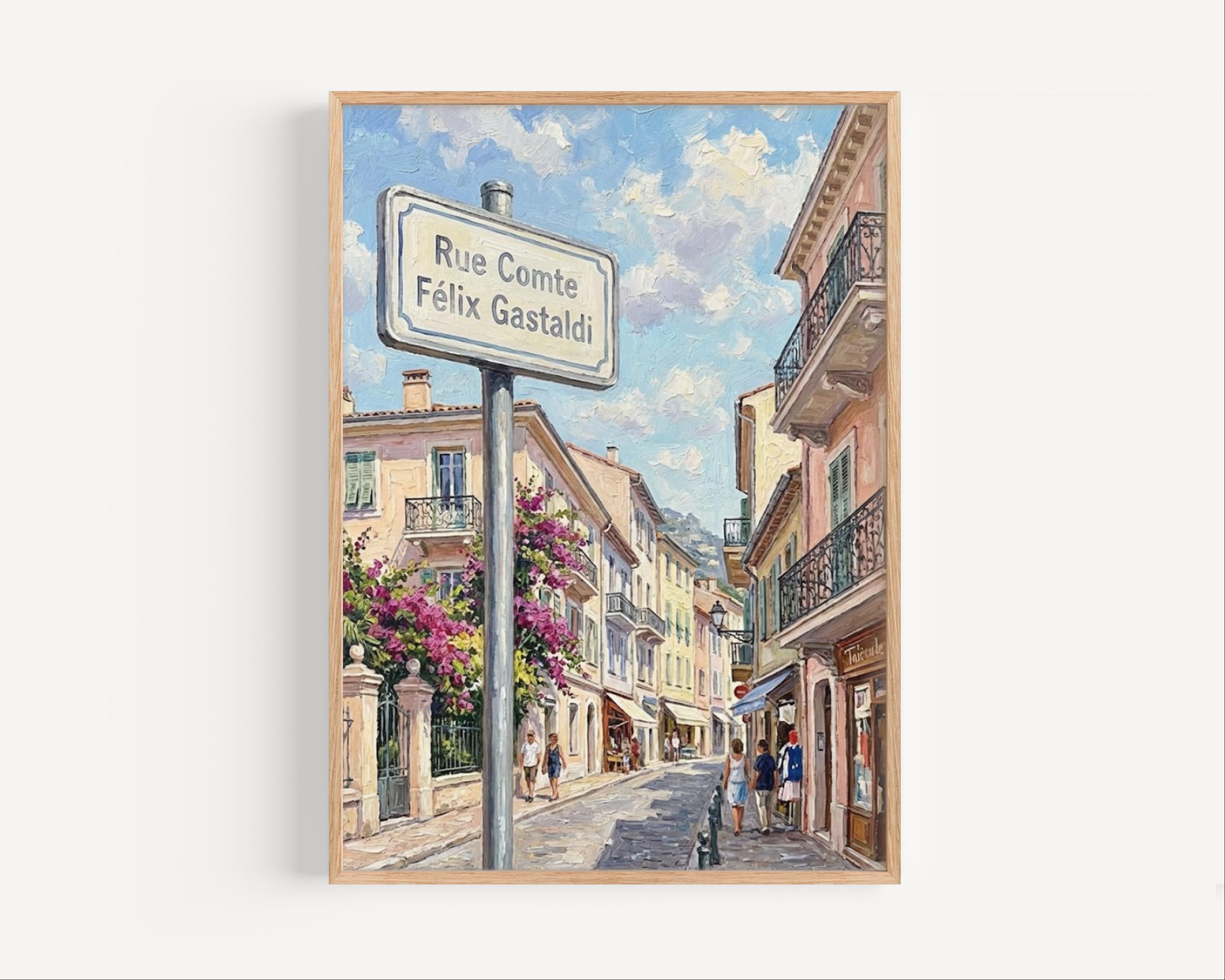 Rue Comte Félix Gastaldi Wall Art Print: Monaco-Ville Travel Poster