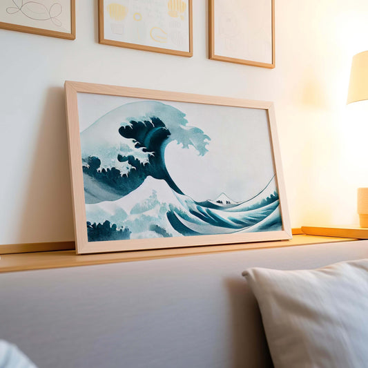 Nature Gift Wave Wall Art Ocean Print Coastal Home Decor Beach & Family Wall Hanging Housewarming New Home Decoration