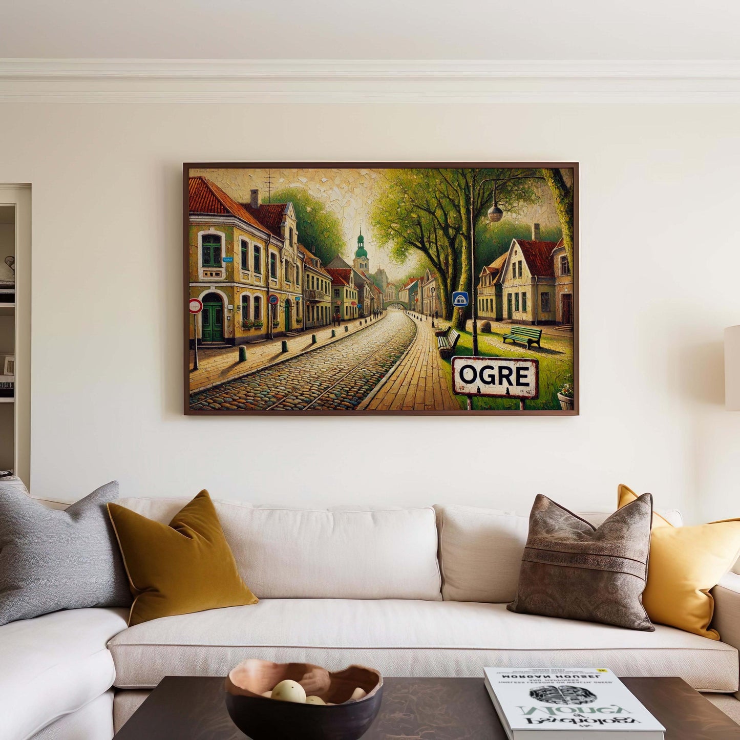 Ogre Latvia Wall Art: Baltic Folk Art, Travel Souvenir