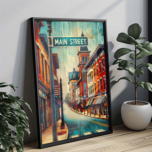 Stroudsburg Art Main Street Wall Art Print - Pennsylvania Travel Poster & Housewarming Gift