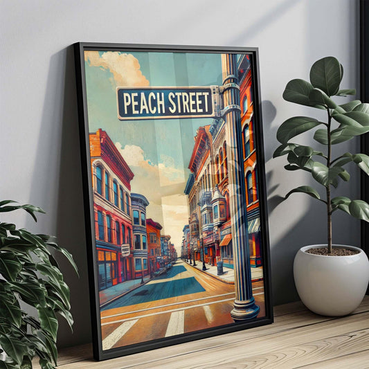 Peach St Print Erie Wall Art, Pennsylvania Travel Poster, Erie Gift, Housewarming Decor, Peach Street Souvenir, Penn Art Print