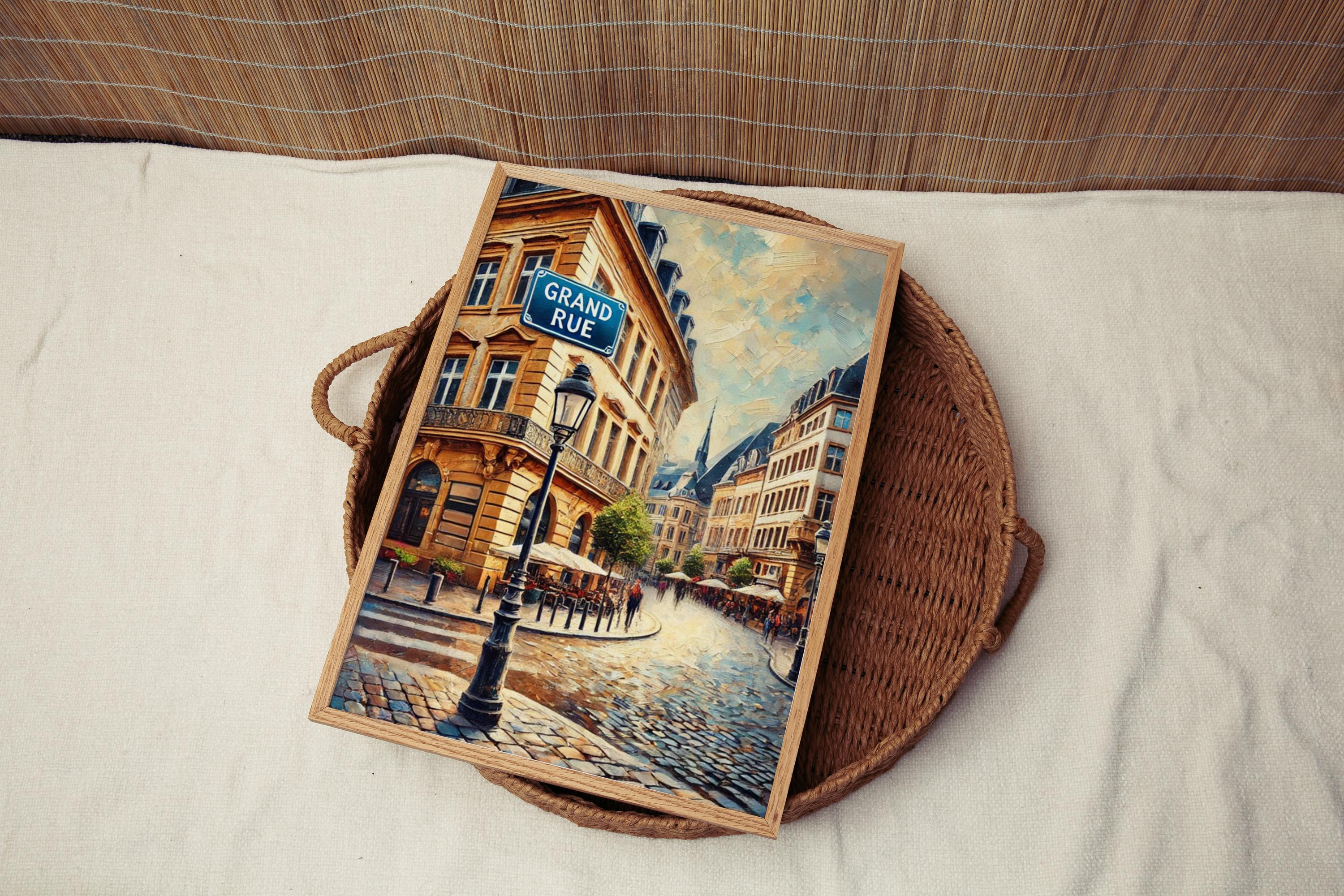 Grand Rue City Wall Art - Luxembourg City, Luxembourg