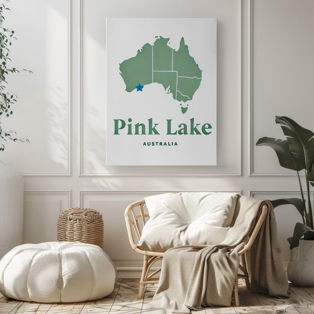 Pink Lake Wall Art Decor - Australia