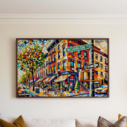 Washington Street Wall Art Hoboken Print Jersey Travel Poster Hudson County Gift Housewarming Artwork