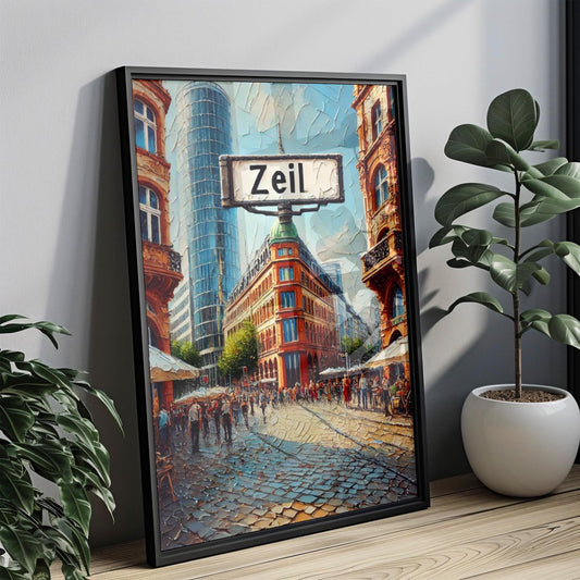 Frankfurt Wall Art Zeil Print Travel Poster Germany Gift German Souvenir Housewarming Decor Modern City Skyline Artwork