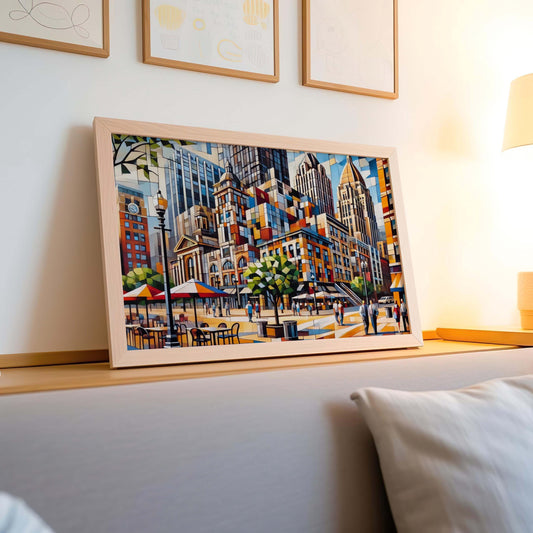 Market Square Wall Art Print, Pittsburgh Travel Poster, PA Artwork, Housewarming & Gift, Market Square Pittsburgh Decor