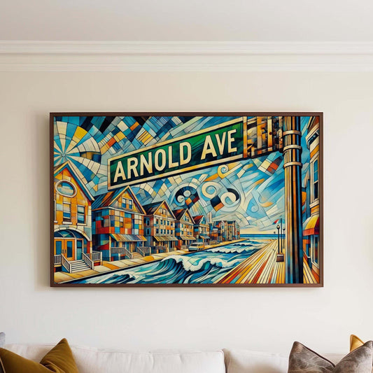 Arnold's Avenue Wall Art Print - Point Pleasant NJ Travel Poster, Beach Housewarming Gift, Coastal Decor, Arnold's Ave Art Illustration
