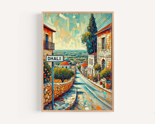 Dhali Art Cyprus Wall Print - Travel Poster & European Artwork, Housewarming Gift, Modern City Decor