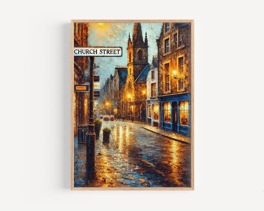 Wall Art Church St Print Inverness Scotland Travel Poster Scottish Gift Housewarming Decor