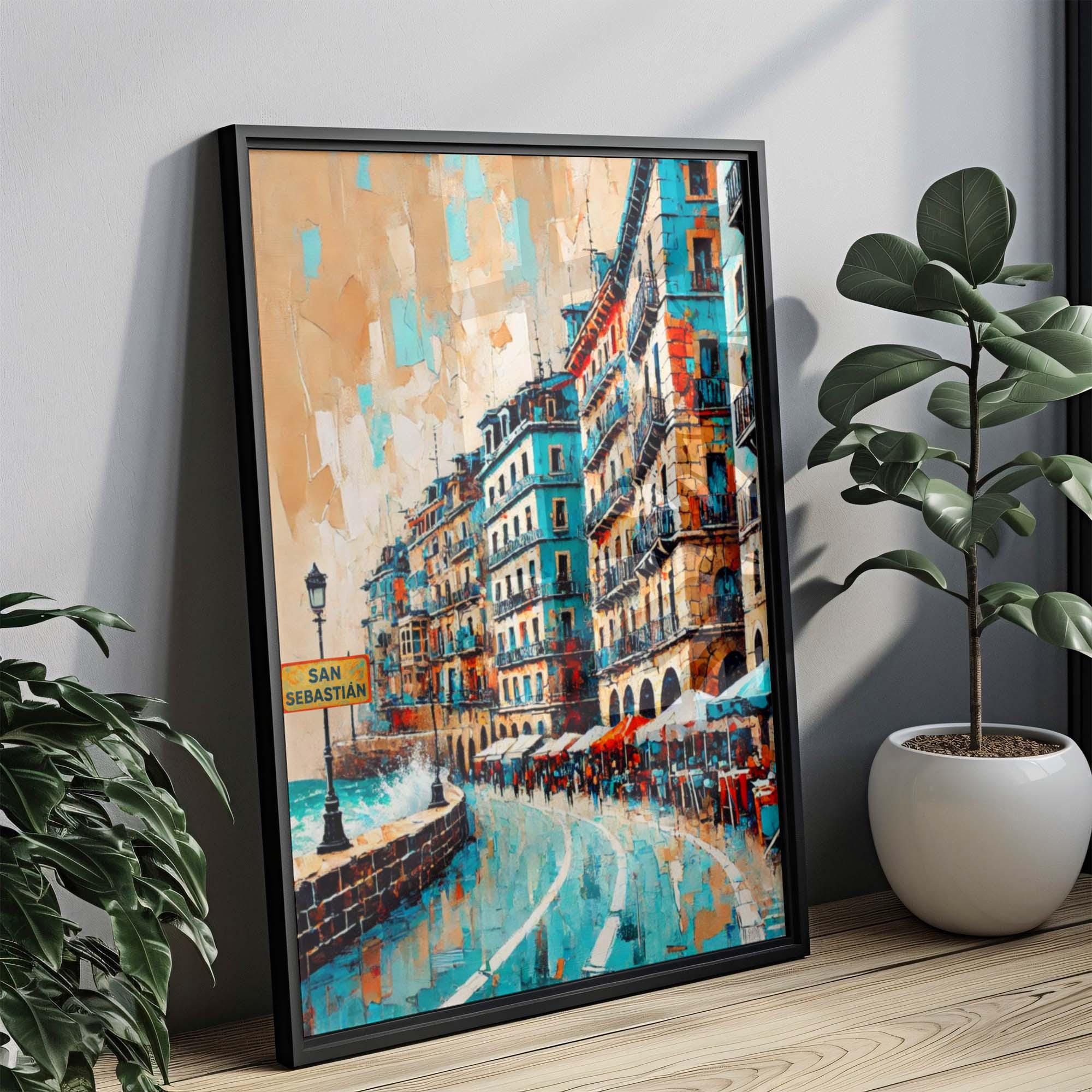 San Sebastián Print - San Sebastian Wall Art Travel Poster Spain City Gift Housewarming Spain Art Decor