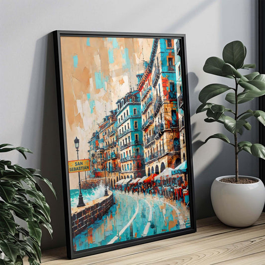 San Sebastián Print - San Sebastian Wall Art Travel Poster Spain City Gift Housewarming Spain Art Decor
