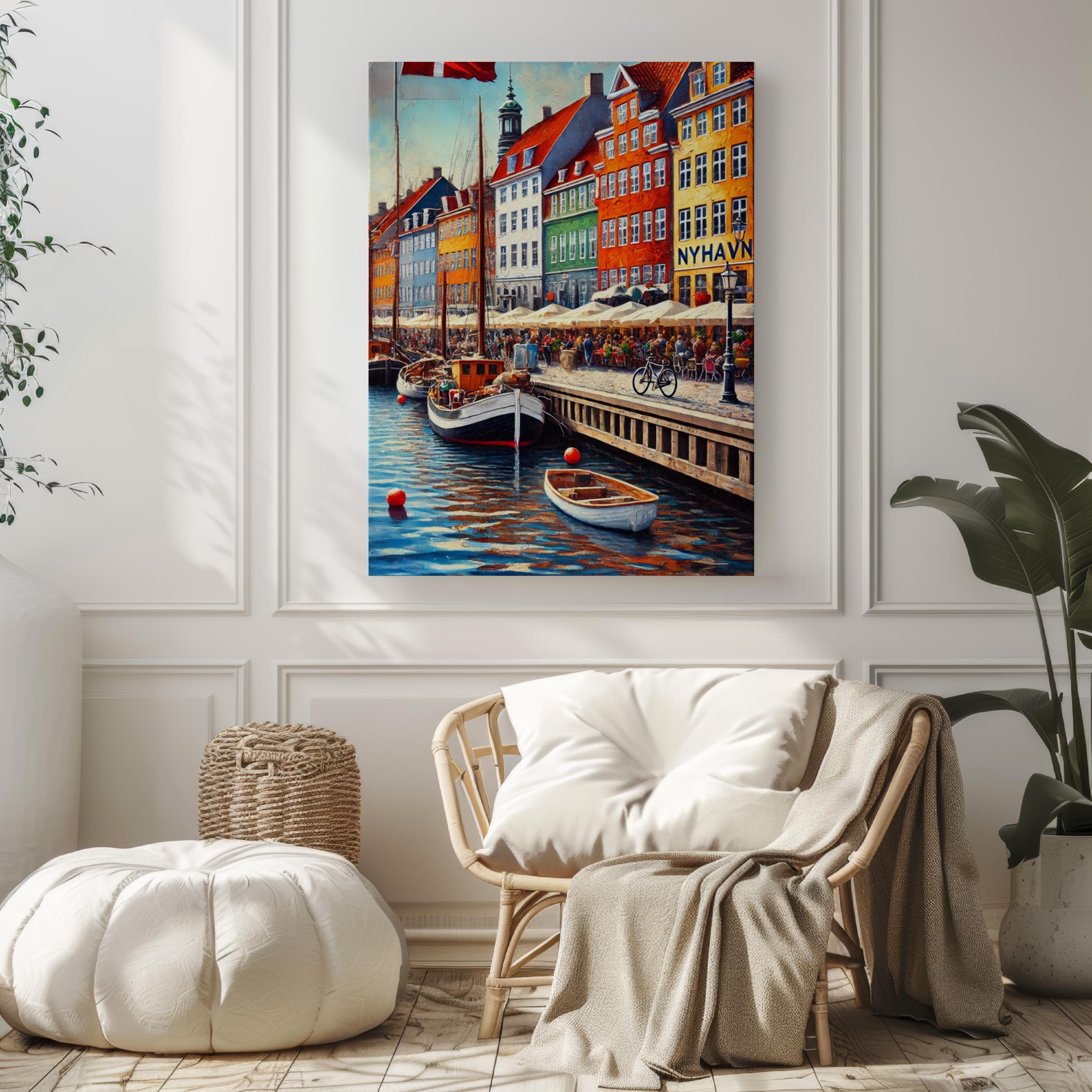 Nyhavn Print Coastal - Copenhagen, Denmark