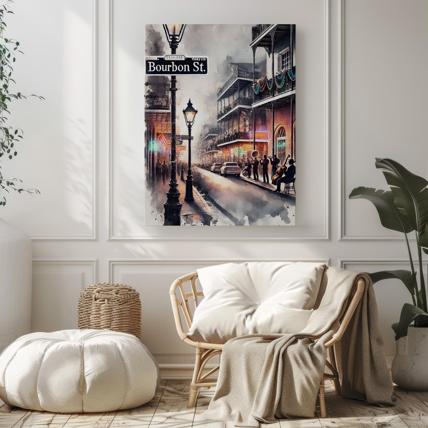 Bourbon Street Print, New Orleans French Quarter Wall Art