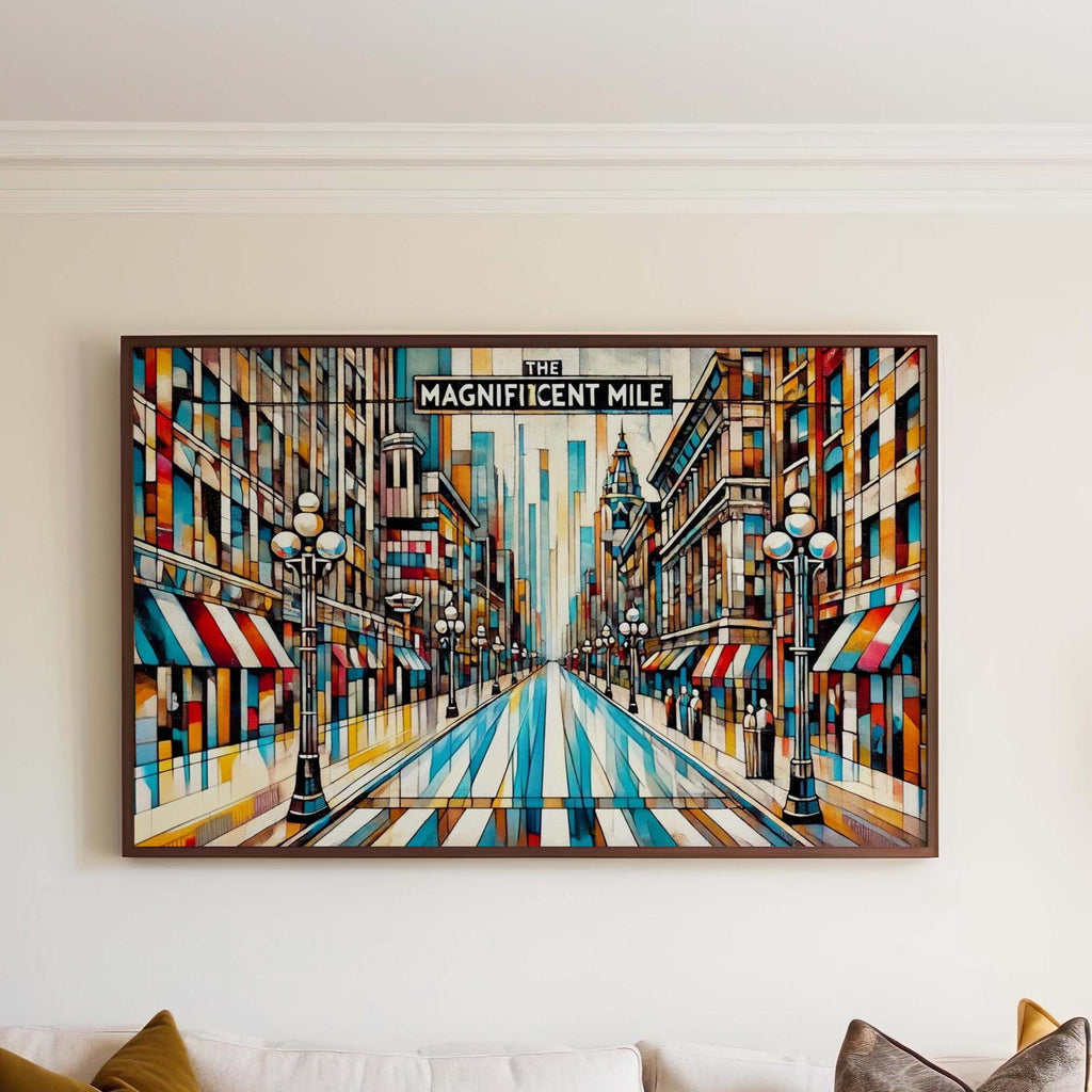 Magnificent Mile Cubist Wall Art - Chicago, Illinois, USA