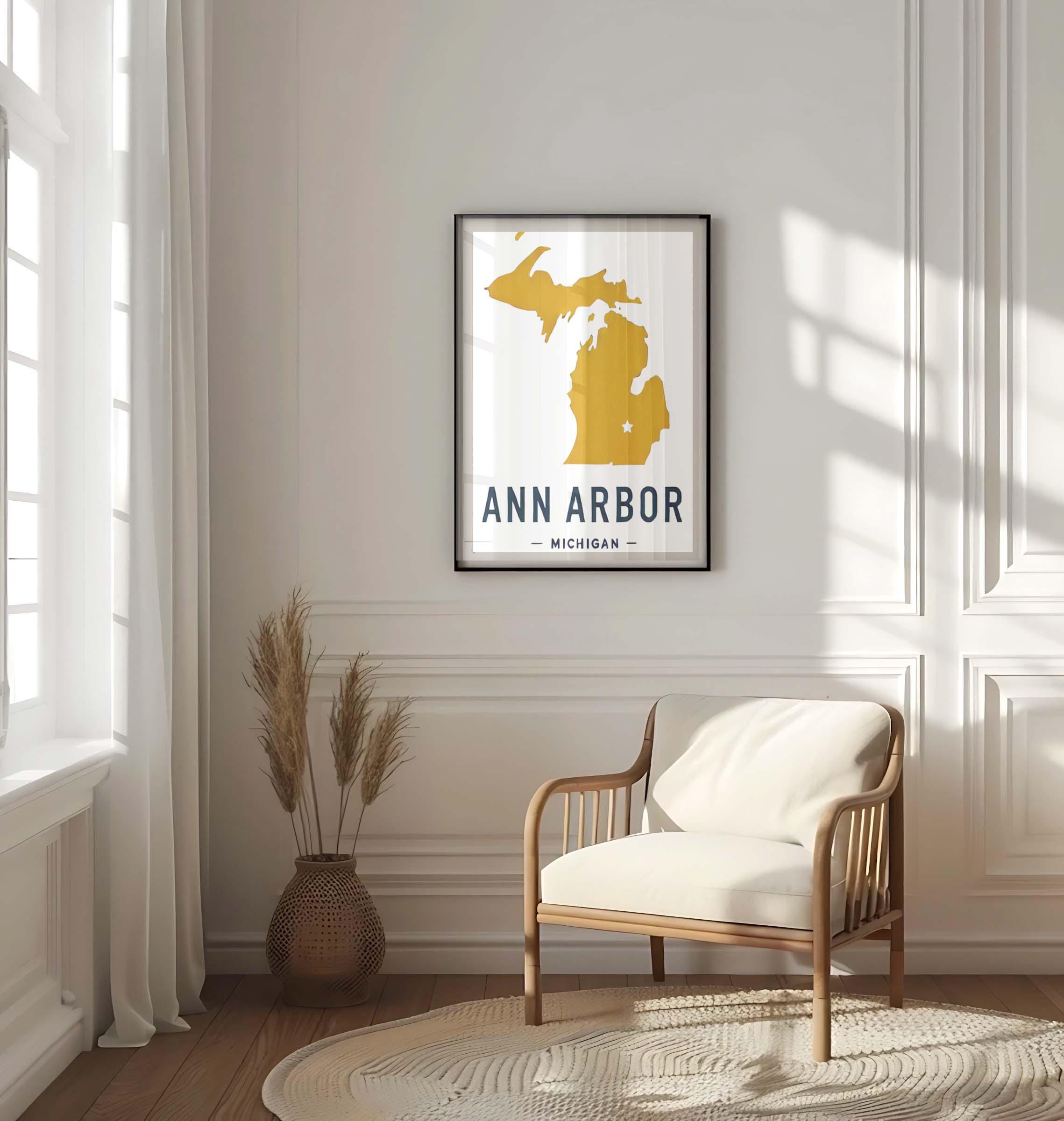 Ann Arbor Print Vintage - Ann Arbor, Michigan, USA
